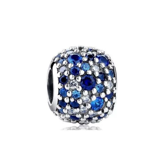 925 Sterling Silver Blue Garden Charm - Picture 1 of 11